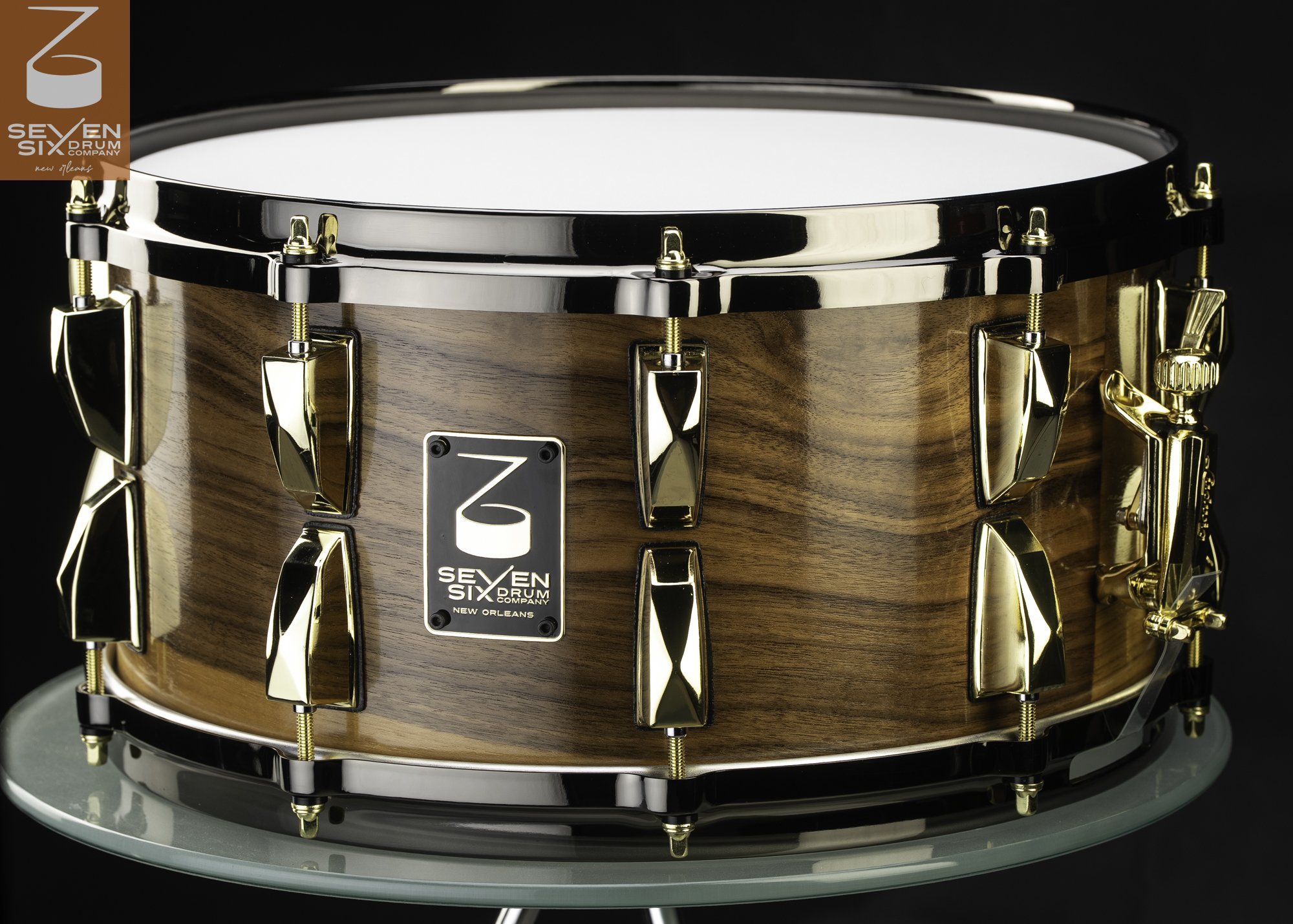 The Steam-Bent Solid Shell Walnut Custom Snare Drum