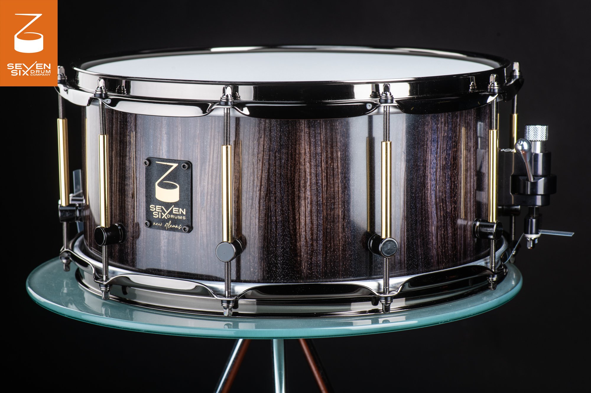 The "Planet Earth" Zebrawood  Custom Snare Drum