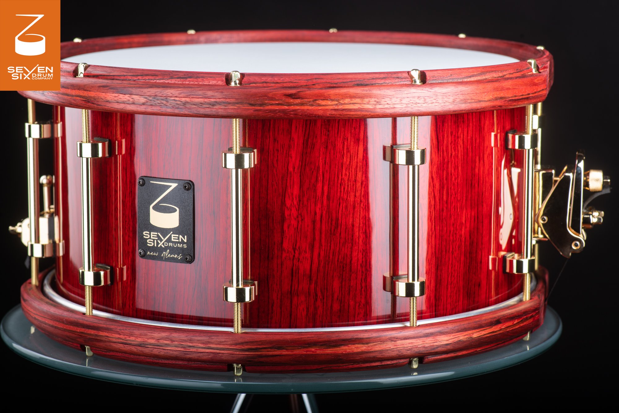 The Red Bubinga Art Custom Snare Drum