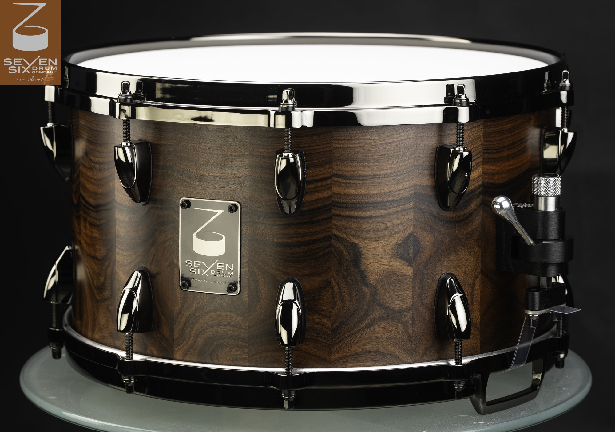 The Bolivian Rosewood "Morado VII" Solid Stave Custom Snare Drum