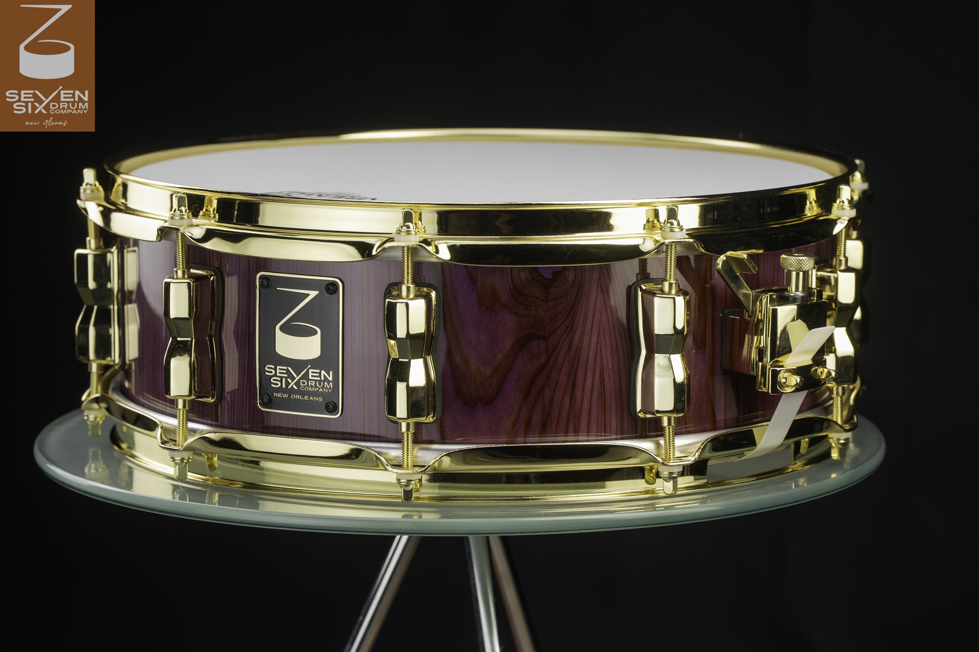 The PSP - Purple Super Piccolo Louisiana Cypress Custom Stave Snare Drum