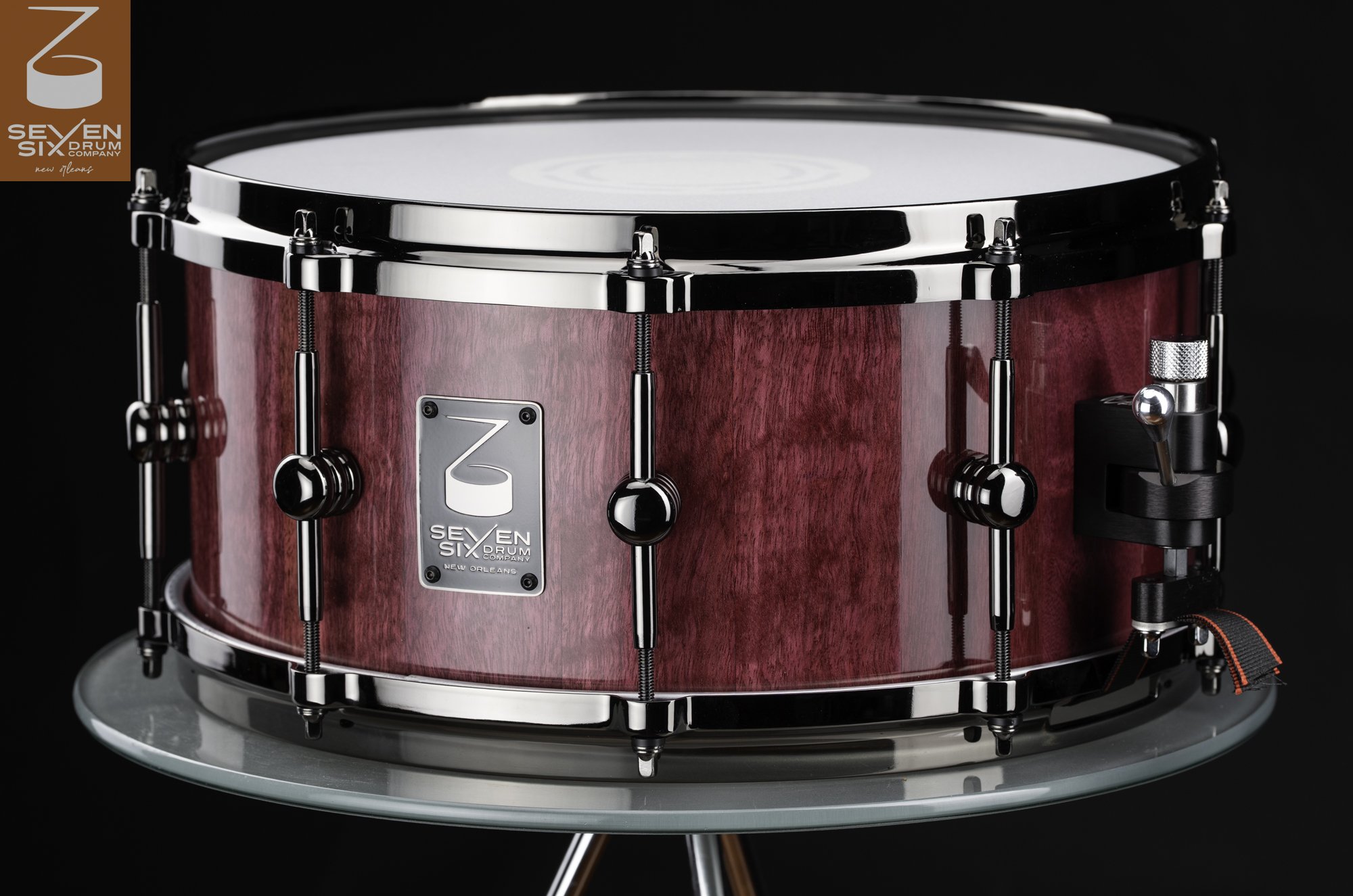 The Gloss Curly Purpleheart Custom Snare Drum